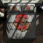 Cornell Big Red Cracked Texture Bedding Set Best Selling