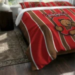 Cornell Big Red Stripe Style Bedding Set Best Selling