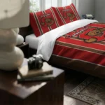 Cornell Big Red Stripe Style Bedding Set Best Selling