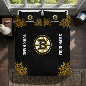 Custom Boston Bruins Mandala Lacework Bedding Set Best Selling