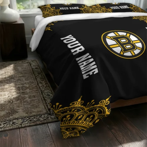 Custom Boston Bruins Mandala Lacework Bedding Set Fashion Forward