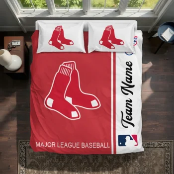 Custom Boston Red Sox Mlb Logo Bedding Set Best Selling