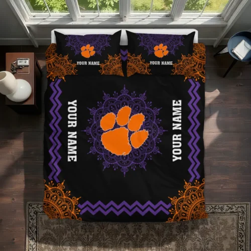 Custom Clemson Tigers Mandala Lacework Bedding Set Best Selling