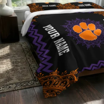 Custom Clemson Tigers Mandala Lacework Bedding Set Fashion Forward