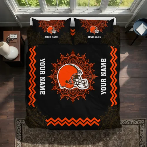 Custom Cleveland Browns Mandala Lacework Bedding Set Best Selling
