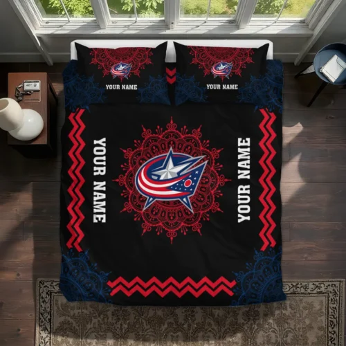 Custom Columbus Blue Jackets Mandala Lacework Bedding Set Best Selling