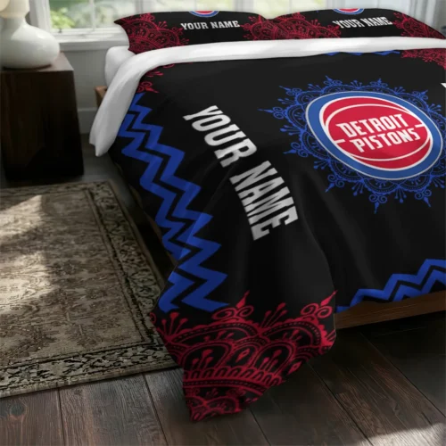 Custom Detroit Pistons Mandala Lacework Bedding Set Fashion Forward
