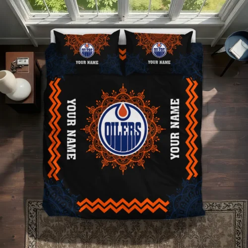 Custom Edmonton Oilers Mandala Lacework Bedding Set Best Selling