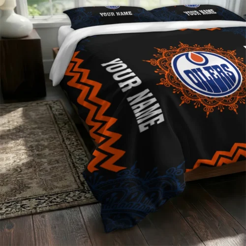 Custom Edmonton Oilers Mandala Lacework Bedding Set Fashion Forward