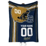 custom fiu panthers helmet theme blue quilt blanket best selling.webp
