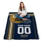 custom fiu panthers helmet theme blue quilt blanket best selling.webp