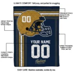 custom fiu panthers helmet theme blue quilt blanket best selling.webp