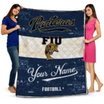 custom fiu panthers hibiscus burst blue white quilt blanket best selling.webp