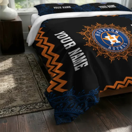 Custom Houston Astros Mandala Lacework Bedding Set Fashion Forward