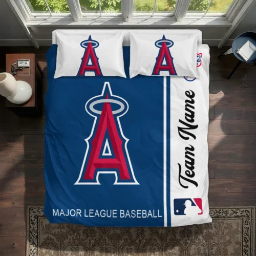 Custom Los Angeles Angels Mlb Logo Bedding Set Best Selling