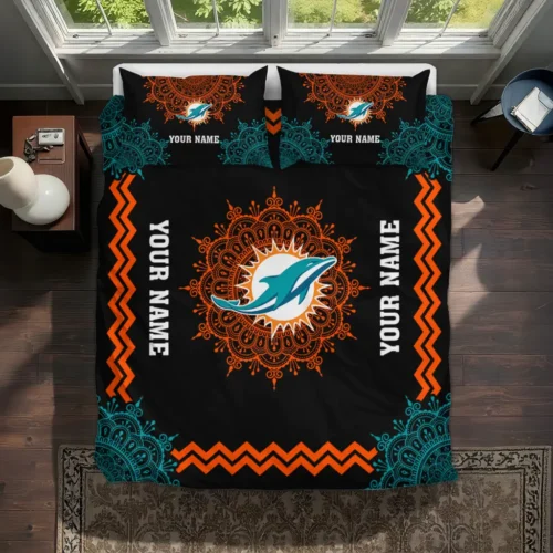 Custom Miami Dolphins Mandala Lacework Bedding Set Best Selling