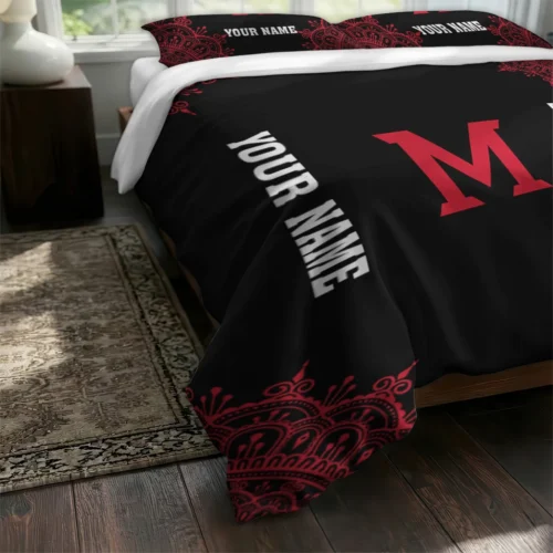 Custom Miami Redhawks Mandala Lacework Bedding Set Fashion Forward
