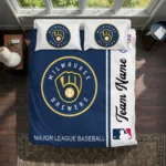 Custom Milwaukee Brewers Mlb Logo Bedding Set Best Selling