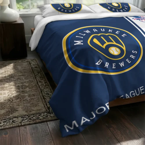 Custom Milwaukee Brewers Mlb Logo Bedding Set Fashion Forward