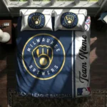 Custom Milwaukee Brewers Mlb Logo Bedding Set Best Selling