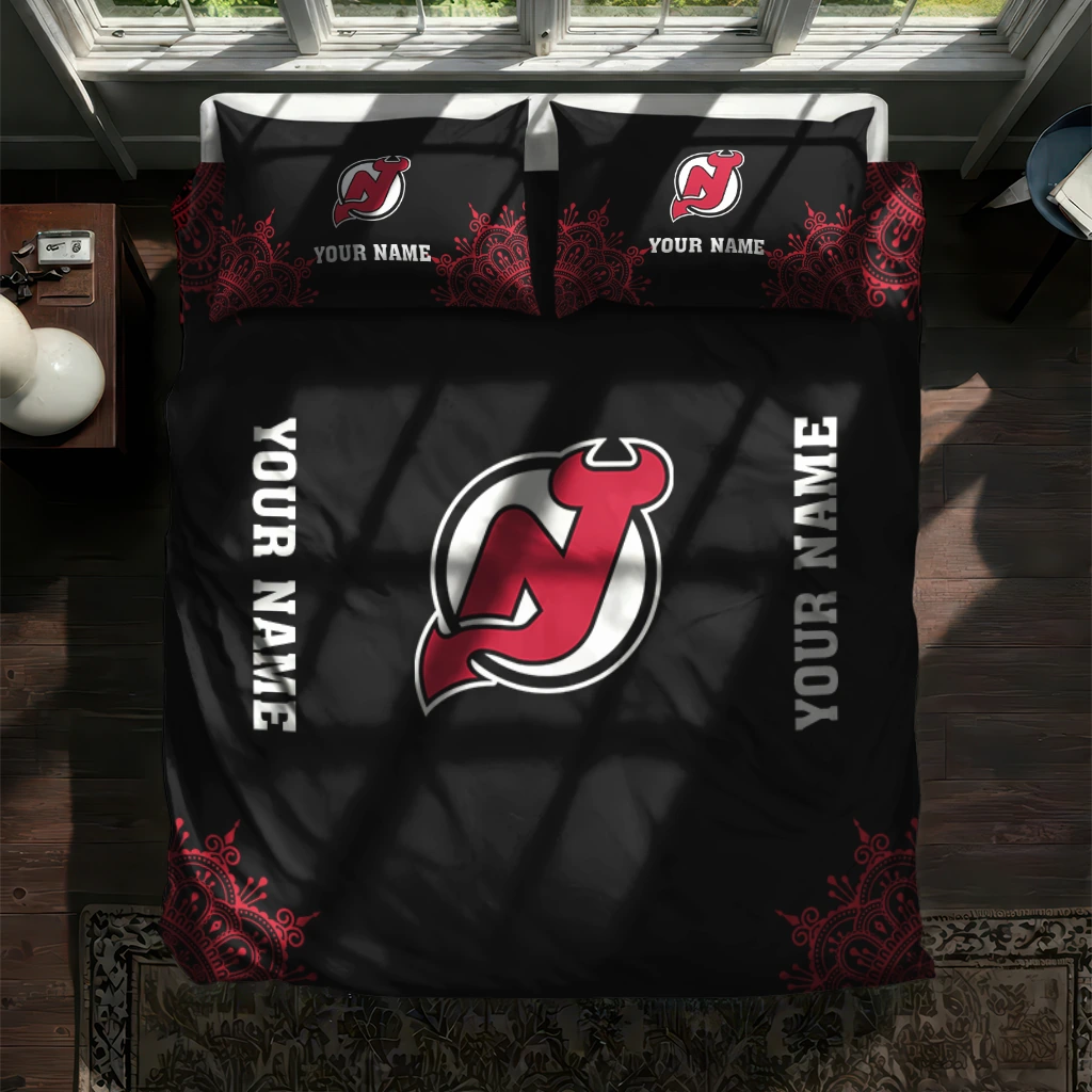 Custom New Jersey Devils Mandala Lacework Bedding Set New Arrival Custom New Jersey Devils Mandala Lacework Bedding Set New Arrival