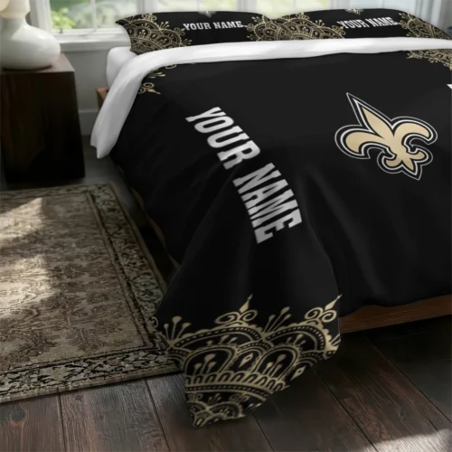 Custom New Orleans Saints Mandala Lacework Bedding Set Fashion Forward