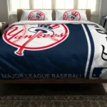 Custom New York Yankees Mlb Logo Bedding Set Best Selling