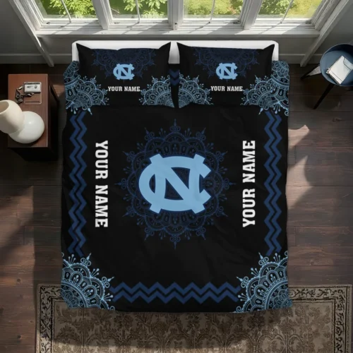 Custom North Carolina Tar Heels Mandala Lacework Bedding Set Best Selling
