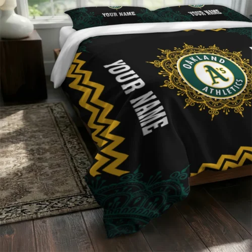 Custom Oakland Athletics Mandala Lacework Bedding Set Fashion Forward