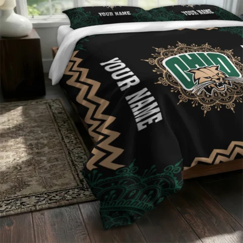 Custom Ohio Bobcats Mandala Lacework Bedding Set Fashion Forward