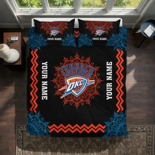 Custom Oklahoma City Thunder Mandala Lacework Bedding Set Best Selling