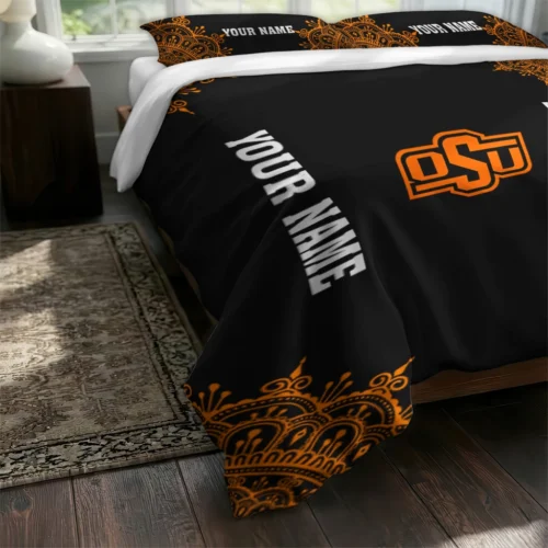 Custom Oklahoma State Cowboys Mandala Lacework Bedding Set Fashion Forward