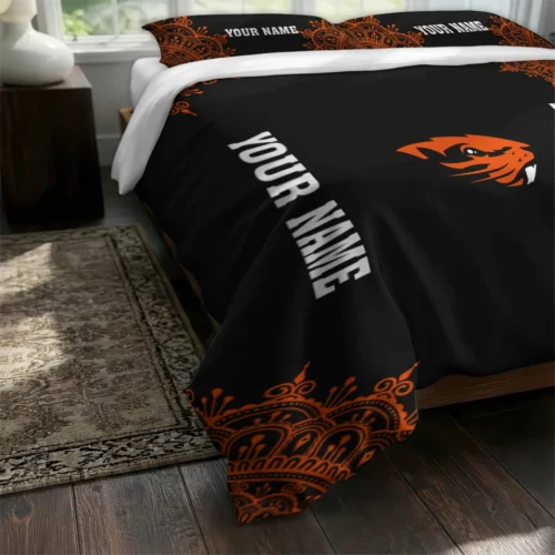 Custom Oregon State Beavers Mandala Lacework Bedding Set Fashion Forward