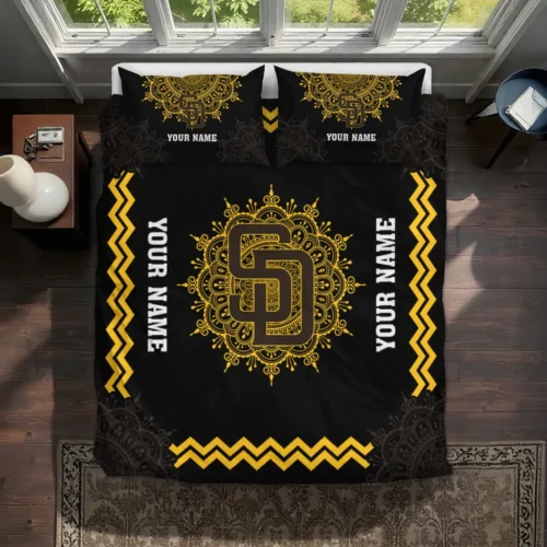 Custom San Diego Padres Mandala Lacework Bedding Set Best Selling