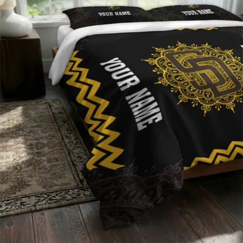 Custom San Diego Padres Mandala Lacework Bedding Set Fashion Forward