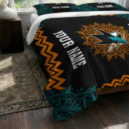 Custom San Jose Sharks Mandala Lacework Bedding Set Fashion Forward
