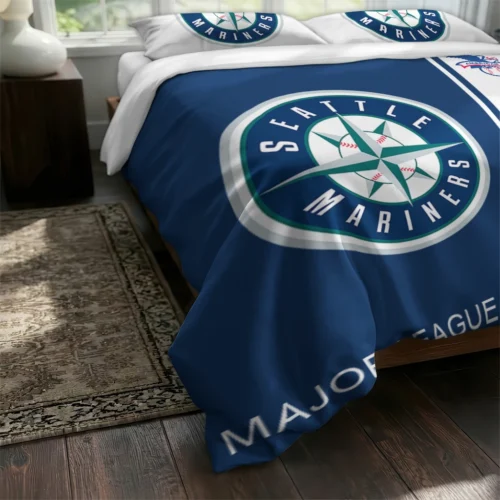 Custom Seattle Mariners Mlb Logo Bedding Set Fashion Forward