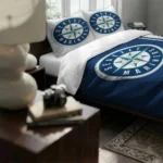 Custom Seattle Mariners Mlb Logo Bedding Set Best Selling