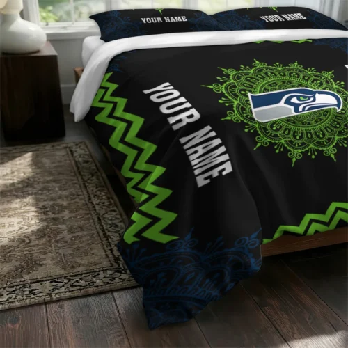 Custom Seattle Seahawks Mandala Lacework Bedding Set Fashion Forward