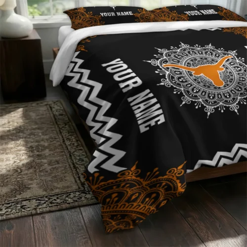 Custom Texas Longhorns Mandala Lacework Bedding Set Fashion Forward