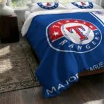 Custom Texas Rangers Mlb Logo Bedding Set Best Selling