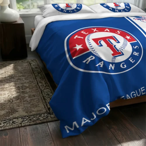 Custom Texas Rangers Mlb Logo Bedding Set Fashion Forward