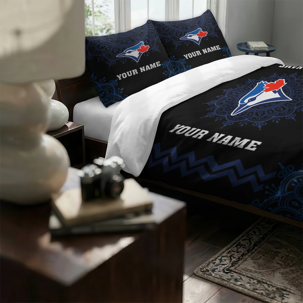 Custom Toronto Blue Jays Mandala Lacework Bedding Set High Quality Custom Toronto Blue Jays Mandala Lacework Bedding Set High Quality