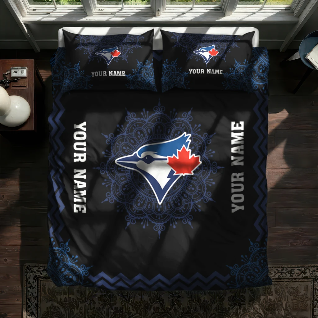 Custom Toronto Blue Jays Mandala Lacework Bedding Set New Arrival Custom Toronto Blue Jays Mandala Lacework Bedding Set New Arrival