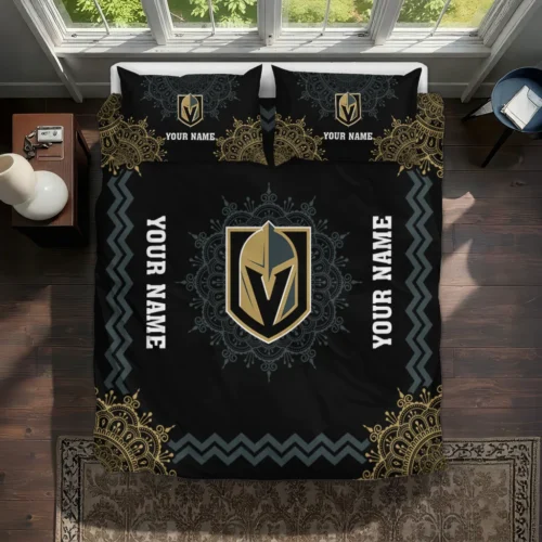 Custom Vegas Golden Knights Mandala Lacework Bedding Set Best Selling