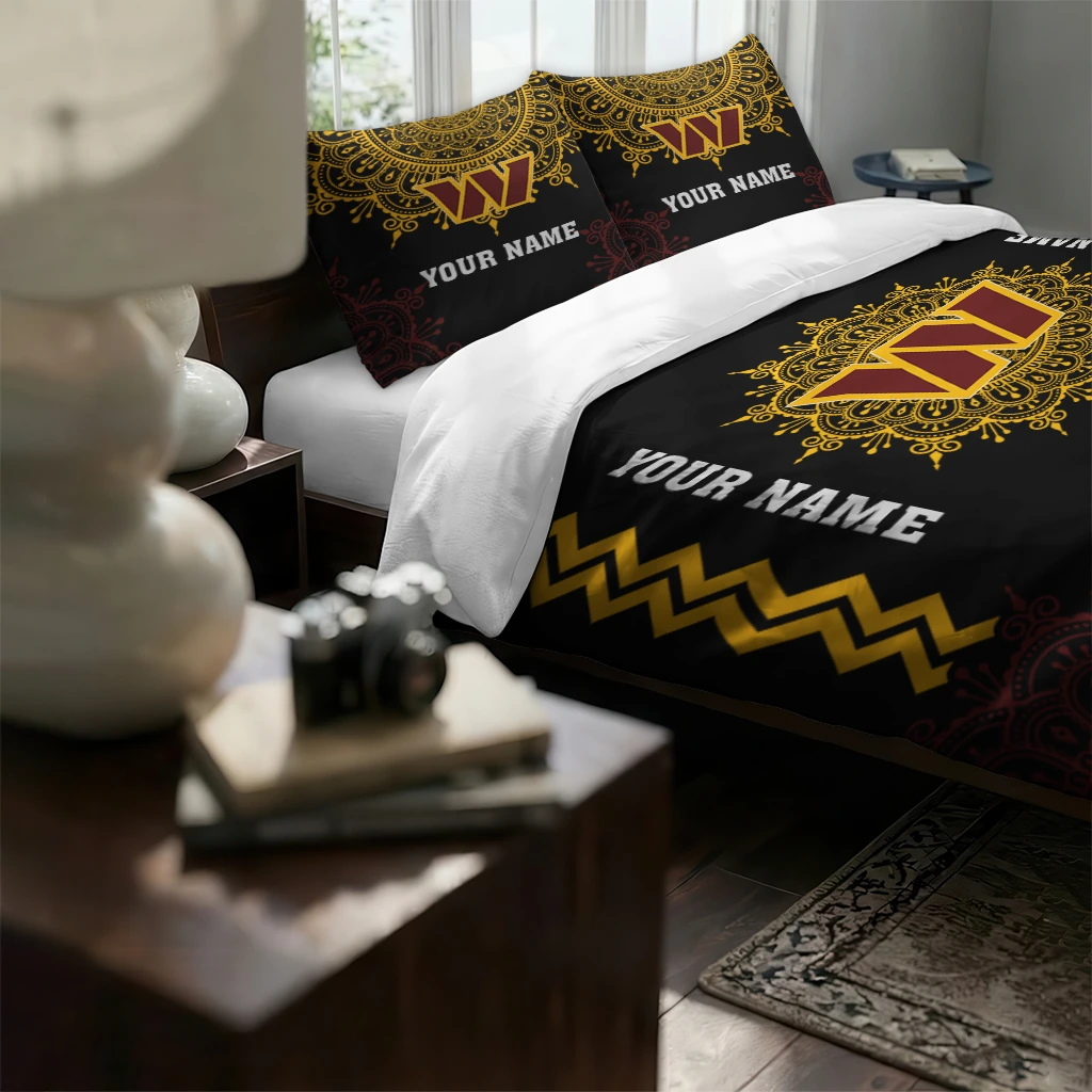 Custom Washington Commanders Mandala Lacework Bedding Set High Quality Custom Washington Commanders Mandala Lacework Bedding Set High Quality