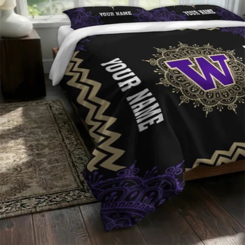 Custom Washington Huskies Mandala Lacework Bedding Set Fashion Forward