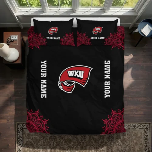 Custom Western Kentucky Hilltoppers Mandala Lacework Bedding Set Best Selling