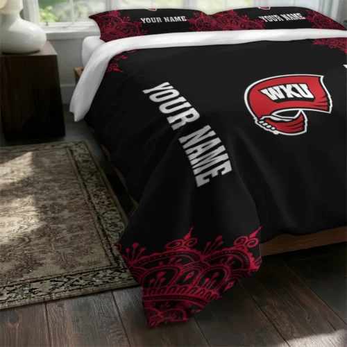 Custom Western Kentucky Hilltoppers Mandala Lacework Bedding Set Fashion Forward