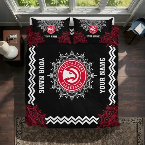 Customized Atlanta Hawks Mandala Lacework Bedding Set Best Selling
